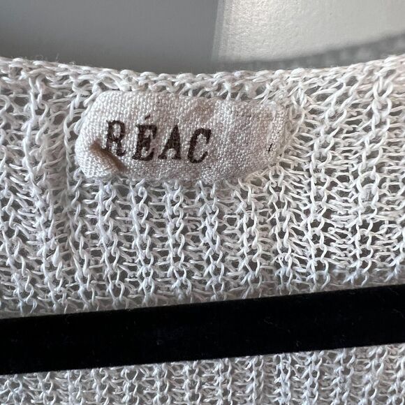 Reac Ivory 100% Hemp Lightweight Knit Cardigan Open Sleeveless Waterfall OSFM - Picture 2 of 10